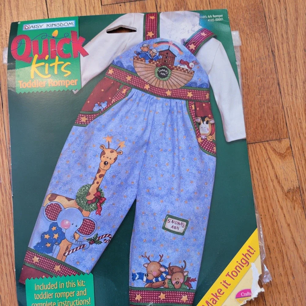 Daisy Kingdom Quick Kits Toddler Romper Noahs‎ Ark Animals 6-24 Months Retro Vtg